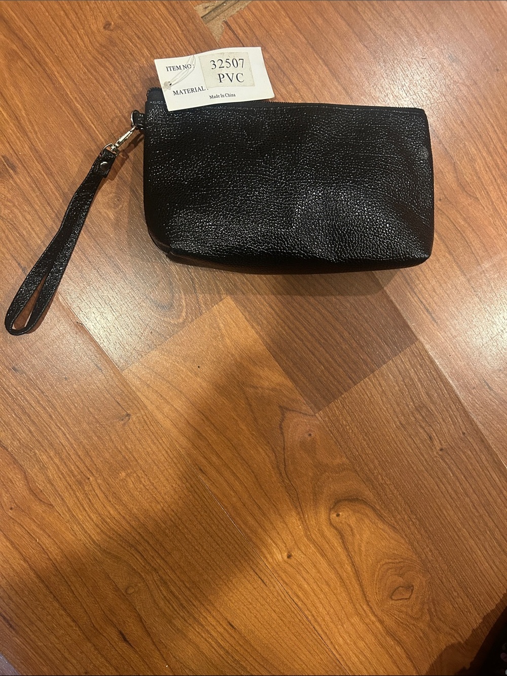 Black Wristlet Pouch - PVC Clutch